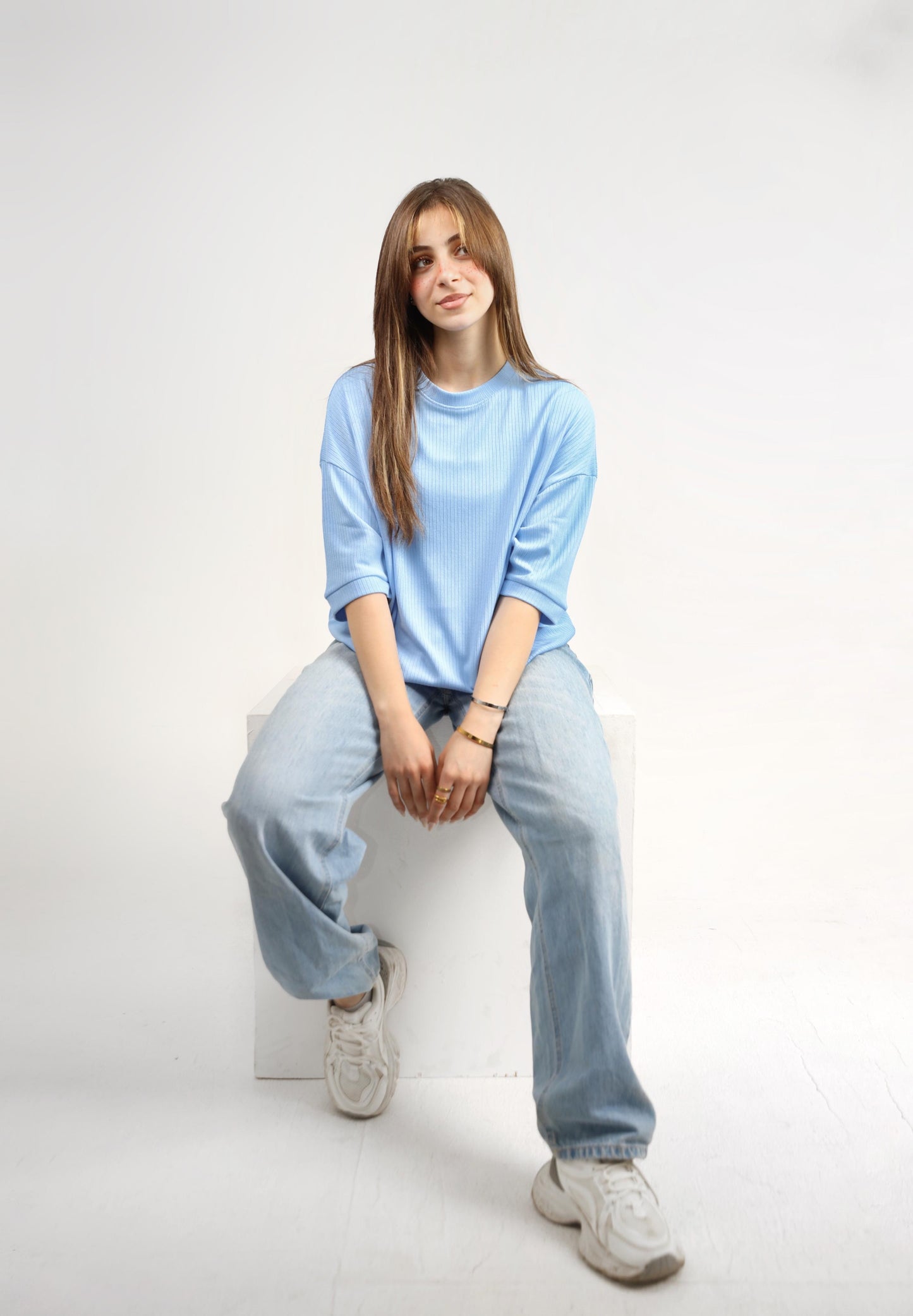 TOPLYN TEXTURED KNIT TEE