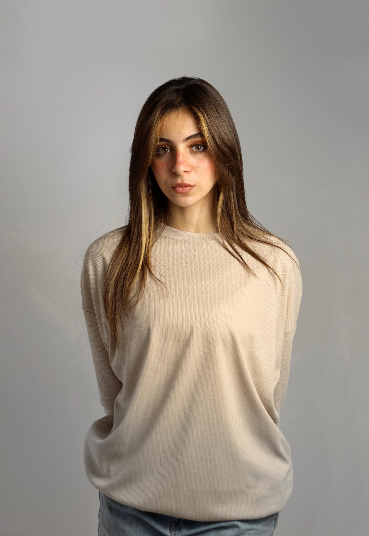 TOPLYN TEXTURED KNIT TEE