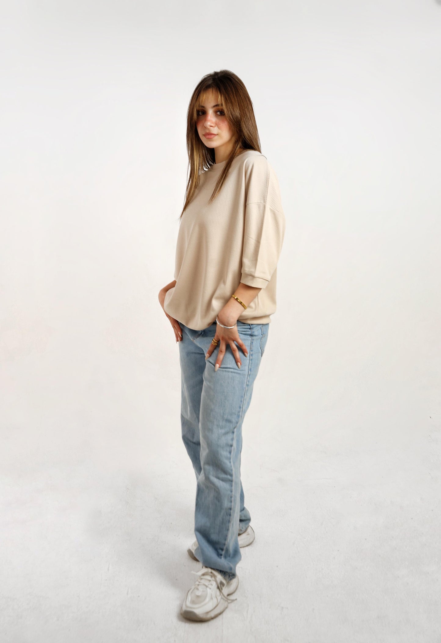 TOPLYN TEXTURED KNIT TEE