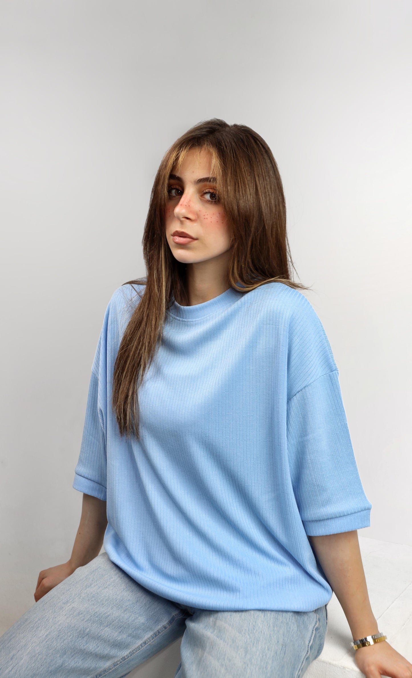 TOPLYN TEXTURED KNIT TEE